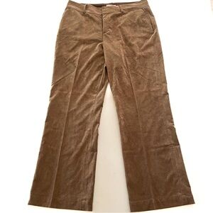 Coldwater Creek Velvet Wide Leg Trousers Size 16 Brown